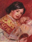 Pierre-Auguste Renoir Junges Madchen mit Facher painting